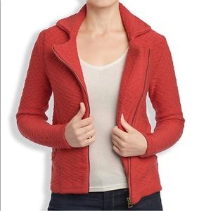 Lucky brand orange knit Moto jacket